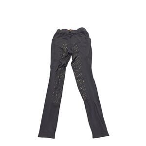 Kerrits girls Navy Blue Stretch Elastic Waist Mid Rise Cropped Leggings Sz Large